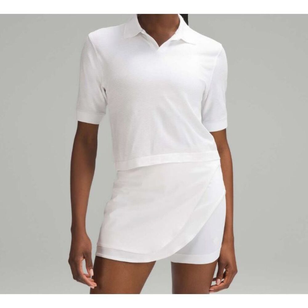 Lululemon Swiftly Tech Relaxed-Fit Polo Shirt, White / White, EUC, Sz 6